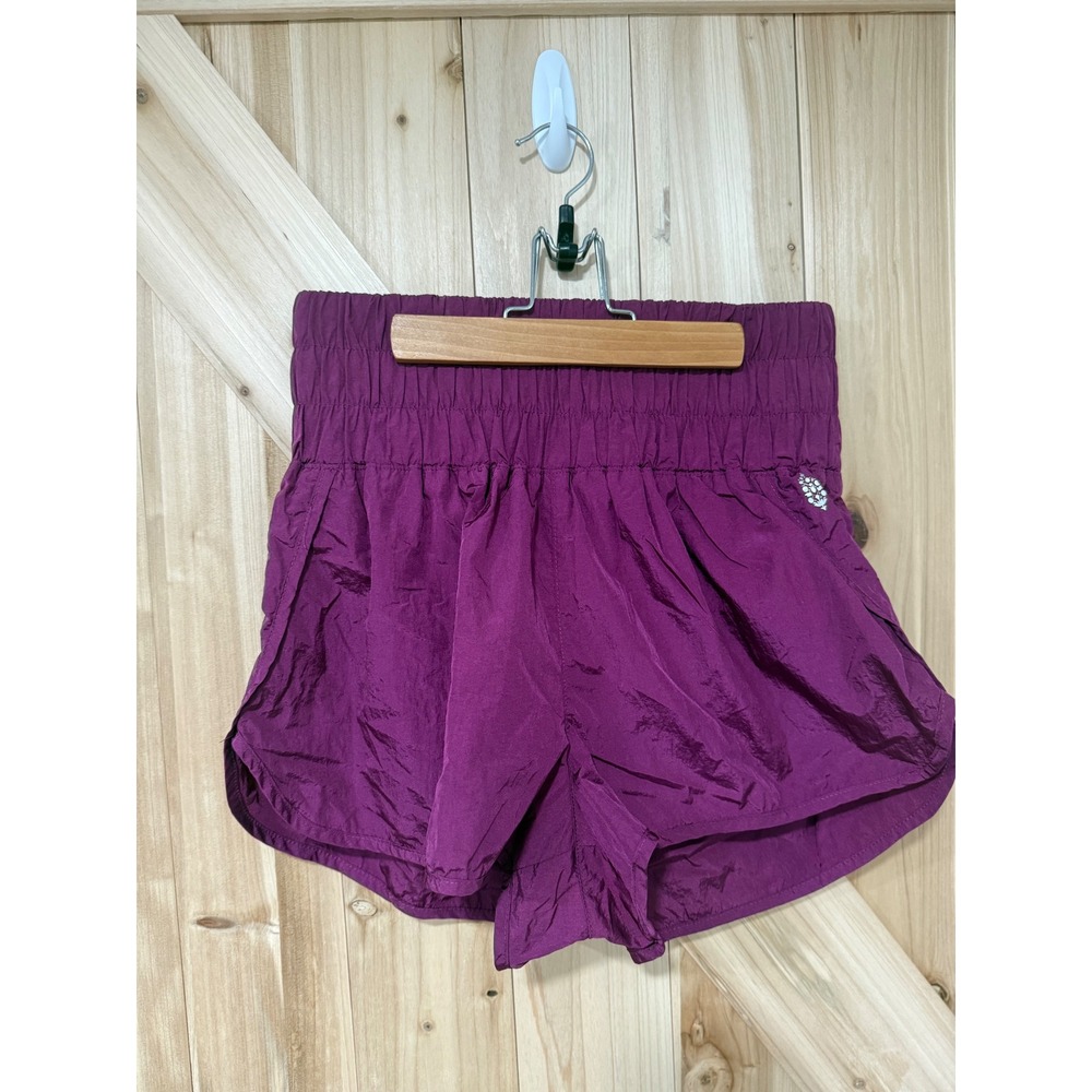 FP Movement The Way Home Shorts Magenta Purple High Waist Smocked Running- Large